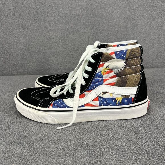 Vans‎ Sk8-Hi Shoes Mens 6.5 Women 8 American Flag Bald Eagle Patriotic High Top - Picture 4 of 16